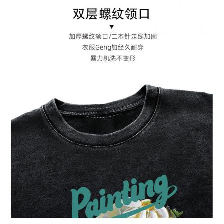 BY14625# 大码女装纯棉短袖t恤女夏季韩版新款水洗做旧胖mm上衣 服裝批發女裝批發服飾貨源