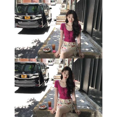 BY14632# 韩版辣妹气质短袖T恤女夏甜美减龄蕾丝边短款显瘦上衣 服裝批發女裝批發服飾貨源