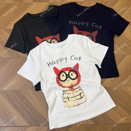 BY14634# 纯棉夏季韩版正肩短袖T恤女辣妹印花 服裝批發女裝批發服飾貨源