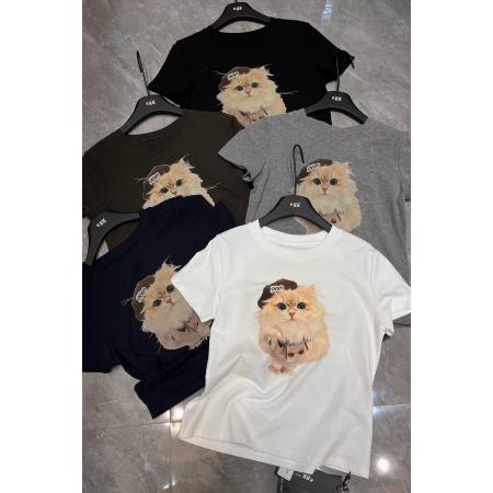 BY14635# 纯棉夏季韩版正肩短袖T恤女辣妹印花 服裝批發女裝批發服飾貨源