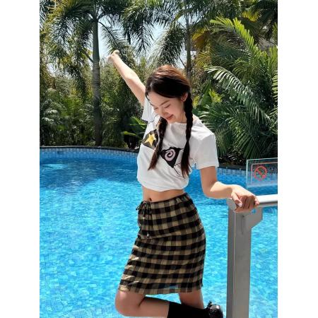 BY14636# 纯棉夏季韩版正肩短袖T恤女辣妹印花 服裝批發女裝批發服飾貨源