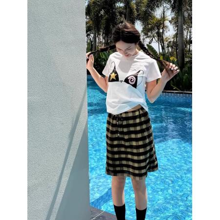 BY14636# 纯棉夏季韩版正肩短袖T恤女辣妹印花 服裝批發女裝批發服飾貨源