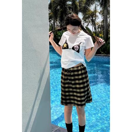 BY14636# 纯棉夏季韩版正肩短袖T恤女辣妹印花 服裝批發女裝批發服飾貨源