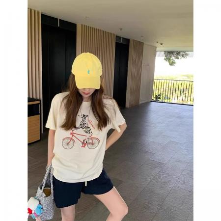 BY14639# 纯棉短袖t恤女夏季韩版新款学院风宽松大码胖mm200斤可穿 服裝批發女裝批發服飾貨源