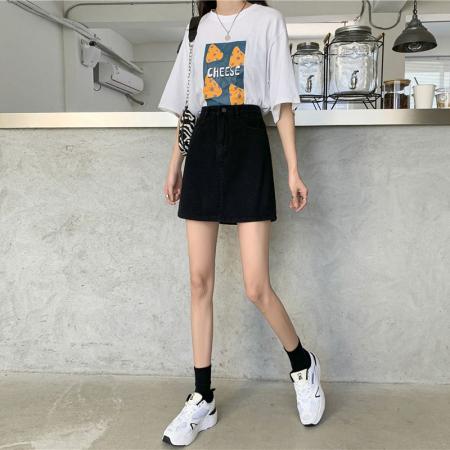 BY14643# 夏季新款半身牛仔裙女ins辣妹气质高腰显瘦a字包臀短裙女 服裝批發女裝批發服飾貨源