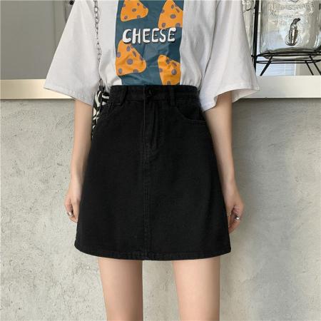 BY14643# 夏季新款半身牛仔裙女ins辣妹气质高腰显瘦a字包臀短裙女 服裝批發女裝批發服飾貨源