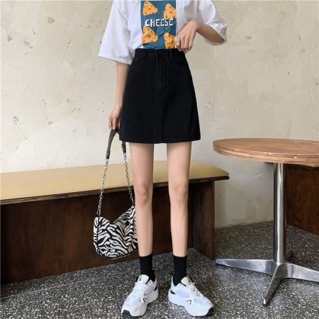 BY14643# 夏季新款半身牛仔裙女ins辣妹气质高腰显瘦a字包臀短裙女 服裝批發女裝批發服飾貨源