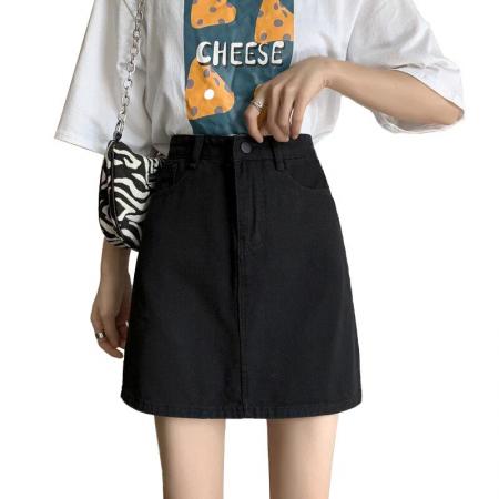BY14643# 夏季新款半身牛仔裙女ins辣妹气质高腰显瘦a字包臀短裙女 服裝批發女裝批發服飾貨源
