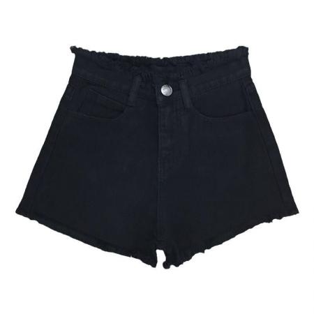 BY14648# 夏季新款高腰牛仔短裤女宽松显瘦百搭a字设计感毛边阔腿裤ins潮 服裝批發女裝批發服飾貨源