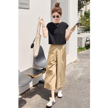 BY14662# 小个子穿搭一整套新款夏装巨好看的两件套休闲减龄套装女 服裝批發女裝批發服飾貨源