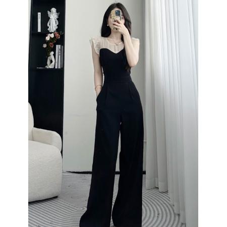 BY14667# 新款无袖连体裤女夏气质女神范高端显瘦大方得体法式连衣裤 服裝批發女裝批發服飾貨源