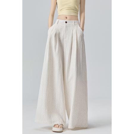 BY14766# 波点阔腿裤新款女韩系春夏新款高腰直筒裤显瘦休闲长裤子 服裝批發女裝批發服飾貨源