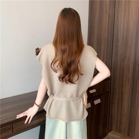 BY14782# 夏装新款大码女装胖mm设计感亮片针织t恤收腰打底衫上衣 服裝批發女裝批發服飾貨源