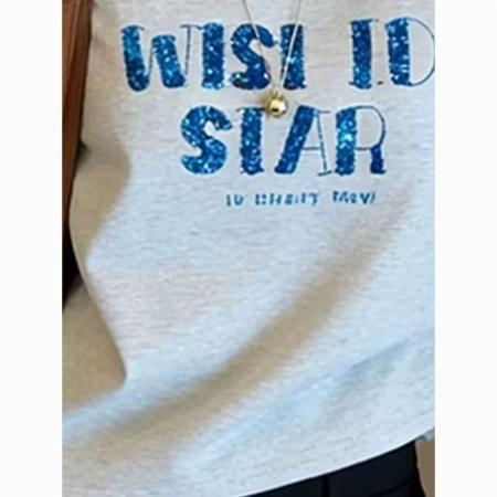 BY14808# 假两件春夏设计感甜辣妹长袖t恤女独特漂亮波点拼接印花正肩上衣 服裝批發女裝批發服飾貨源