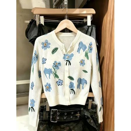 BY14850# 欧货高端春季新款穿搭上衣轻奢时尚简约花朵高级感女上衣chic 服裝批發女裝批發服飾貨源