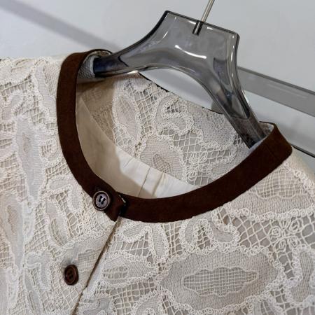 BY14859# 韩系刺绣马蕾丝拼色圆领无袖马甲女新款春秋坎肩外套上衣百搭 服裝批發女裝批發服飾貨源