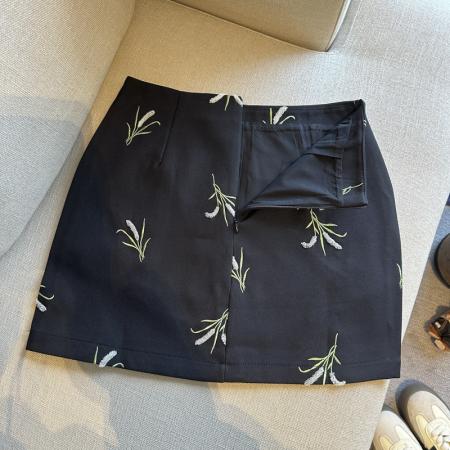 BY14863# 重工刺绣半身裙女新款高腰显瘦a字包臀裙防走光内衬短裙 服裝批發女裝批發服飾貨源