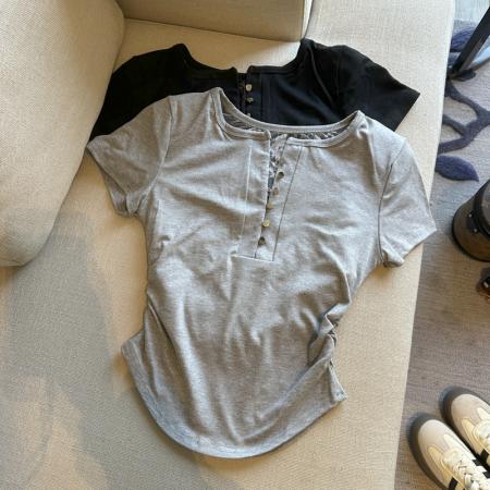 BY14866# 纯欲辣妹后背镂空蕾丝拼接打底衫春季新款修身显瘦上衣 服裝批發女裝批發服飾貨源