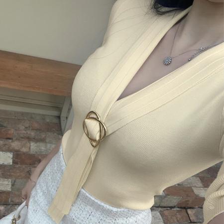 BY14871# 韩国东大门气质百搭修身显瘦性感纯欲风女人味飘带设计针织衫上衣 服裝批發女裝批發服飾貨源