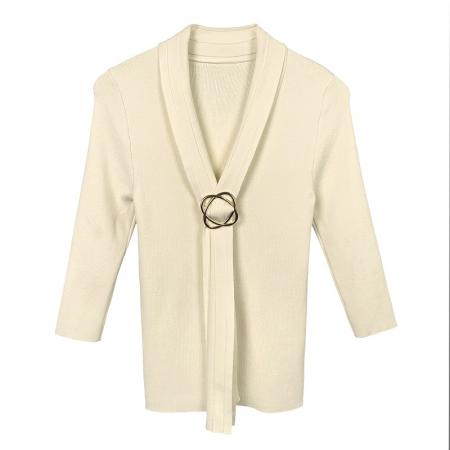 BY14871# 韩国东大门气质百搭修身显瘦性感纯欲风女人味飘带设计针织衫上衣 服裝批發女裝批發服飾貨源