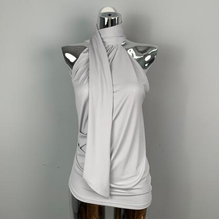 BY14872# 韩国东大门修身显瘦性感纯欲辣妹挂脖背心气质飘带无袖t恤上衣女 服裝批發女裝批發服飾貨源