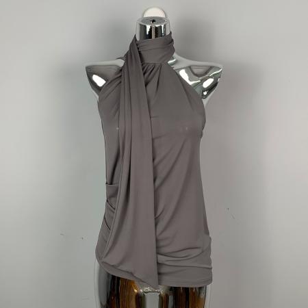 BY14872# 韩国东大门修身显瘦性感纯欲辣妹挂脖背心气质飘带无袖t恤上衣女 服裝批發女裝批發服飾貨源