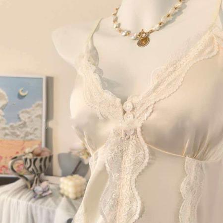 BY14887# 网图性感睡衣女冰丝吊带短裤套装蕾丝花边高级感轻奢带胸垫家居服 睡裙批发睡衣批发家居服批发