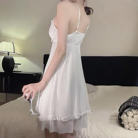 BY14891# 性感睡衣女网纱吊带睡裙柔软莫代尔内衬公主风高级感带胸垫家居服 睡裙批发睡衣批发家居服批发