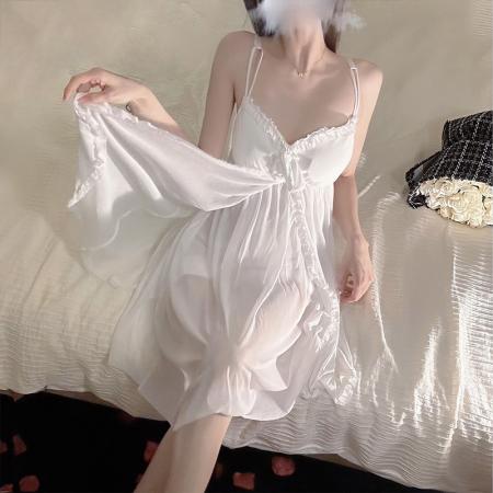 BY14891# 性感睡衣女网纱吊带睡裙柔软莫代尔内衬公主风高级感带胸垫家居服 睡裙批发睡衣批发家居服批发