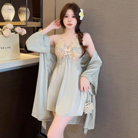 春夏性感睡衣女吊带睡裙睡袍两件套情趣短裙高级感家居服蕾丝露背 睡裙批发睡衣批发家居服批发