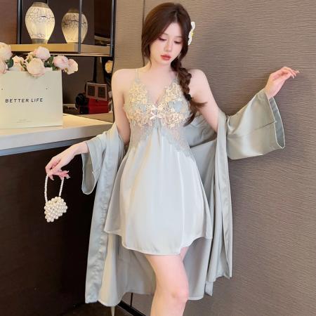 BY14917# 春夏性感睡衣女吊带睡裙睡袍两件套情趣短裙高级感家居服蕾丝露背 睡裙批发睡衣批发家居服批发