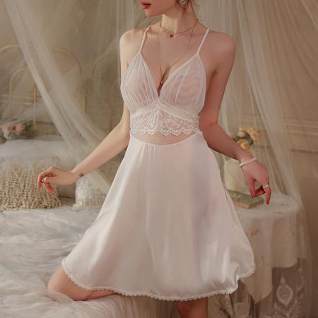 BY14923# 夏季睡衣女士性感吊带睡裙蕾丝薄款美背纯欲风家居服私房情调内衣 睡裙批发睡衣批发家居服批发