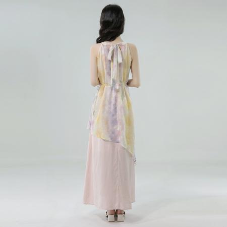 BY14962# 夏季新款罗曼法式度假风假两件工艺连衣裙配腰绳 服裝批發女裝批發服飾貨源