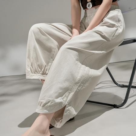 BY14973# 春夏松紧腰洗水棉花苞灯笼哈伦裤休闲九分萝卜气球裤 服裝批發女裝批發服飾貨源