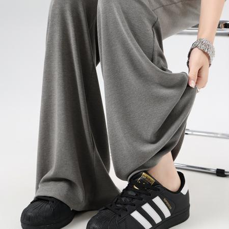 BY14984# 赵露思同款假两件微喇裤女夏季高腰显瘦高弹休闲运动喇叭裤 服裝批發女裝批發服飾貨源