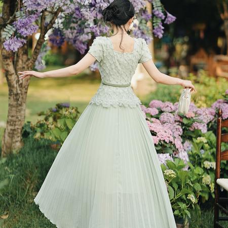 BY15003# 法式轻奢气质拼接假两件连衣裙 服裝批發女裝批發服飾貨源