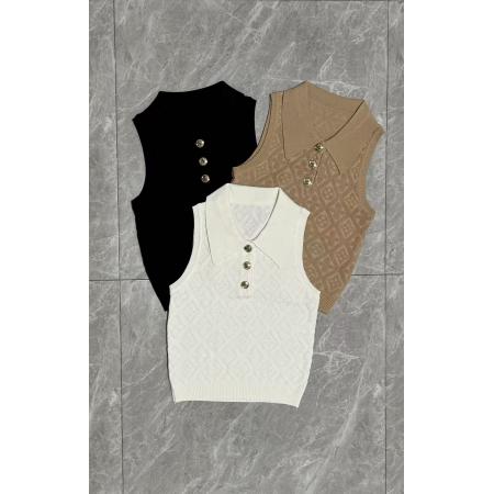 BY15036# 复古风针织翻领背心大码胖MM女外穿菱格纹无袖上衣通勤高级感减龄 服裝批發女裝批發服飾貨源