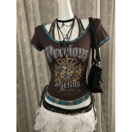 BY15051# 美式复古印花...