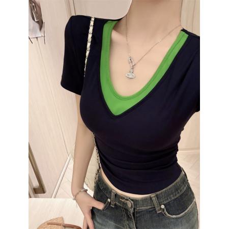 BY15059# 辣妹风正肩假...