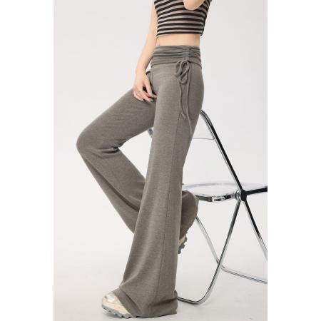 BY15114# 针织运动微喇裤女夏季新款休闲高腰显瘦韩版喇叭裤子 服裝批發女裝批發服飾貨源