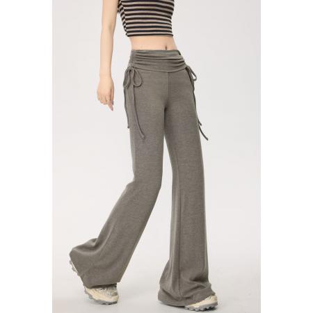 BY15114# 针织运动微喇裤女夏季新款休闲高腰显瘦韩版喇叭裤子 服裝批發女裝批發服飾貨源