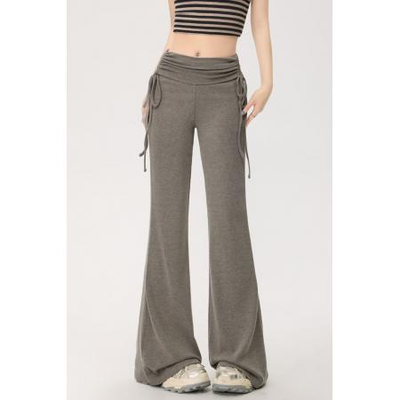 BY15114# 针织运动微喇裤女夏季新款休闲高腰显瘦韩版喇叭裤子 服裝批發女裝批發服飾貨源