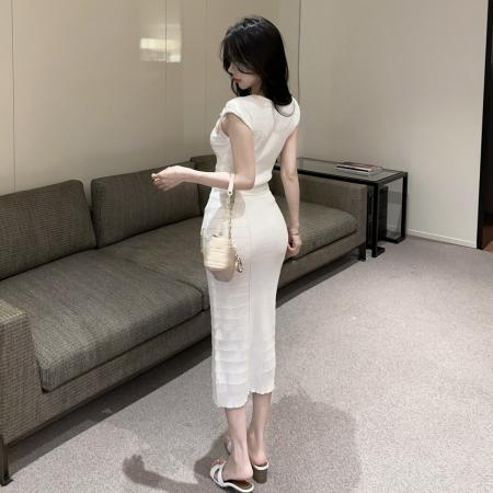 BY15145# 甜心设计感装饰链高级感辣妹针织上衣包臀半身裙两件套 服裝批發女裝批發服飾貨源