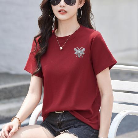 BY15154# 正肩短袖白色t恤女圆领夏季春秋内搭打底衫宽松大码体恤简约上衣 服裝批發女裝批發服飾貨源