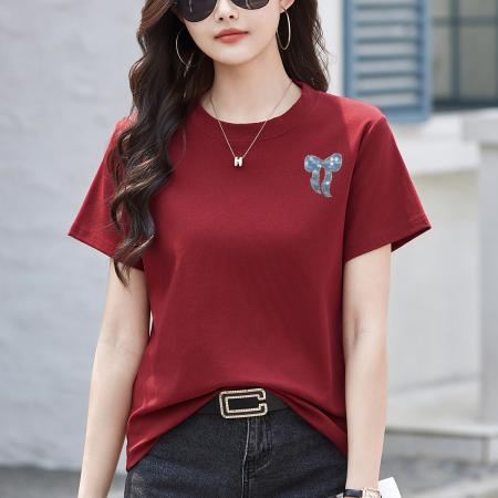 BY15158# 黑色短袖t恤女新款夏季简约半袖小个子宽松显瘦上衣大码女士 服裝批發女裝批發服飾貨源