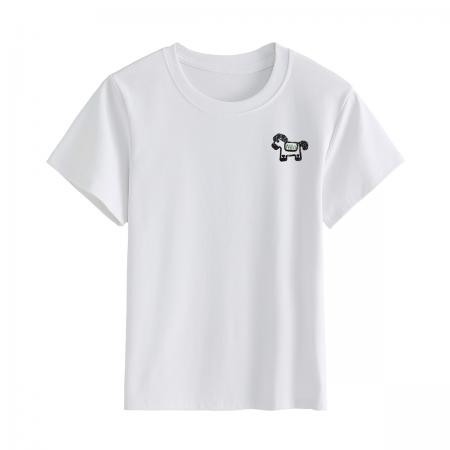 BY15159# 夏季新款正肩短袖T恤女纯色百搭宽松圆领简约半袖打底上衣潮 服裝批發女裝批發服飾貨源