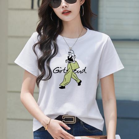 BY15161# 大码女装春夏新款时尚休闲显瘦青春宽松百搭短袖T恤女士上衣 服裝批發女裝批發服飾貨源