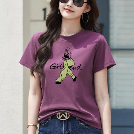 BY15161# 大码女装春夏新款时尚休闲显瘦青春宽松百搭短袖T恤女士上衣 服裝批發女裝批發服飾貨源