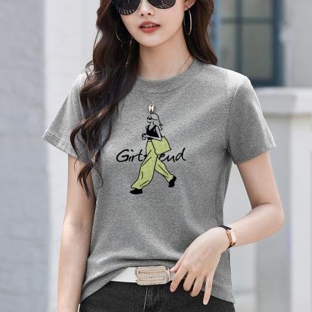 BY15161# 大码女装春夏新款时尚休闲显瘦青春宽松百搭短袖T恤女士上衣 服裝批發女裝批發服飾貨源