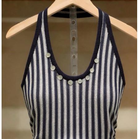 BY15233# 辣妹挂脖针织背心女性感百搭修身显瘦外穿独特露背无袖小上衣服裝批發女裝批發服飾貨源